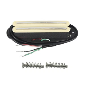 FLEOR Alnico 5 Dual Dual Rail Bridge Pickup Mini Humbucker für ST Gitarre Creme - Bild 1 von 5