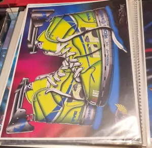 Fast and Furious Custom Art Print shoes yellow/blue - A3 size - Signed - Bild 1 von 1
