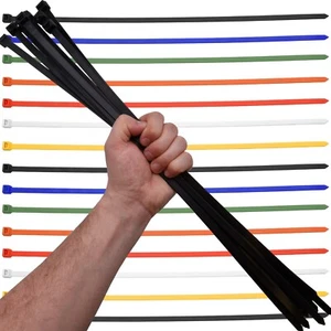 Extra Long 530mm x 9mm Thick HEAVY DUTY NYLON CABLE TIES Zip Tie Wraps LARGE 21" - Picture 1 of 11