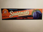 Pruneaux de type italien vintage originaux étiquette caisse Stadelman's Yakima Washington