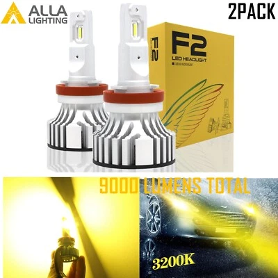 Alla 2pc H16 Driving Light LED Car Fog Lights Conversion Bulb Lamp Golden Yellow - Image 1 of 4