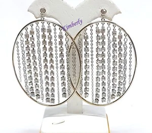 Swarovski Tropical Large Hoop Earrings Clear Crystal Authentic NEW 5014841 - Picture 1 of 10