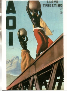 CN 08 1937 ca.-Lloyd Triestino - Africa Orientale-fascismo-Cartolina Mostra 1984 - Imagen 1 de 1