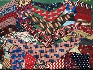 100 PATRIOTIC July 4 Dog Grooming BANDANA Finished PETSCARF Tie On XS S M L XL - Picture 1 of 15