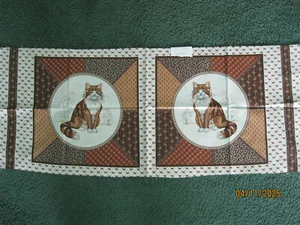 Cat pillow panel from Cranston Print Works - polished cotton - Picture 1 of 3