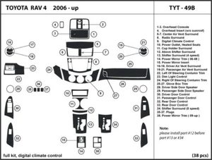 Carbon Fiber Dash Trim Kit for Toyota RAV4 w/ digital climate control 2006-2012 - Picture 1 of 1