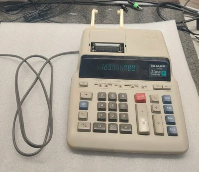 Sharp EL-1197G II GT Function 10 Digit Vintage Desktop Printing Calculator - Image 1 of 4