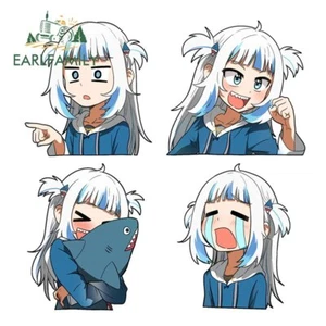 EARLFAMILY 5.1" Car Stickers Gawr Gura Hololive Vinyl Motorcycle DIY Anime decor - Foto 1 di 20