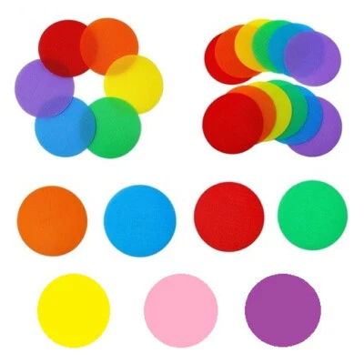 100mm Carpet Markers Sit Spots Dots 7 Colours Classroom Circles Teaching Aids - image 1 of 4