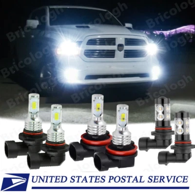 For Dodge RAM 1500 2500 3500 2013-2015 LED Headlight + Fog Light Bulbs Combo A - Image 1 of 4