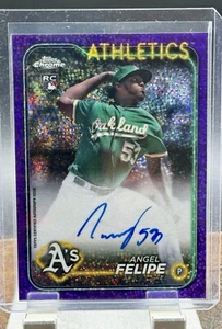 2024 Topps Chrome Angel Felipe Rookie RC Auto Purple Speckle /299 #RA-AF - Picture 1 of 3