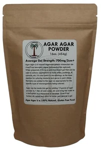 Agar Agar Powder 16oz (454 grams) - Average Gel Strength 700g/cm2 - Picture 1 of 9