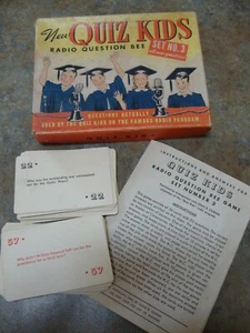 De colección QUIZ KIDS RADIO QUESITON BEE Set #3 Caja Instrucciones Tarjetas 1945 - Imagen 1 de 1
