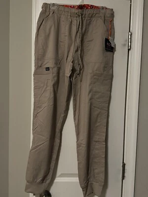 KOI Stretch Women's Jogger Desert Khaki Giana 8 Pockets Scrub Pants Med Tall - Image 1 of 4