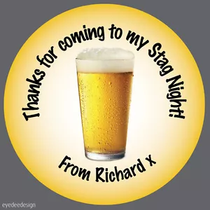 Pegatinas personalizadas con pinta de cerveza etiquetas nocturnas sellos fiesta gracias - N388 - Imagen 1 de 1