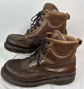 Dr. Martens AirWair Brown Leather Boots Lace Made in England 8058 Mens Size 9 - Picture 1 of 11