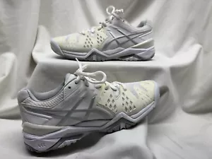 Scarpe da tennis donna Asics Gel Resolution Six taglia 7 bianche e argento - Foto 1 di 6