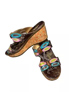Spring Step Bonita Women's Floral Wedge Sandal, Size 39 EU - Picture 1 of 5