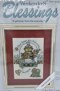 Weekenders Blessings Counted Cross Stitch God Loves You Sewing Kit Bear - Picture 1 of 9