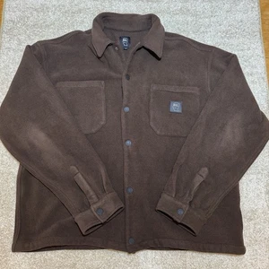 Brain Dead Polar Fleece Chocolate Brown Button Long Sleeve Shirt Jacket XXL - Picture 1 of 4