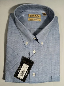 Roundtree Yorke Gold Label Camicia Uomo 3XB S/S Big Man Blu Perfette Prestazioni - Foto 1 di 9