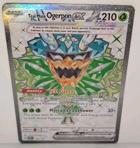 Maschera Teal Ogerpon ex Ultra Rara SV06: Twilight Masquerade 190/167 NM Pokemon Tcg - Foto 1 di 5