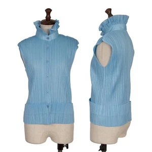 PLEATS PLEASE Pleats Switching Neck Vest Size 4(K-155094) - Picture 1 of 12