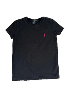 Polo Ralph Lauren Boys Logo Cotton Stretch Crew Neck T-shirt Black Size 4 4T - Picture 1 of 4