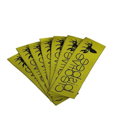 1000 piezas etiquetas tejidas autoadhesivas tamaño marca damasco logotipos etiquetas de costura Foto 1 de 3