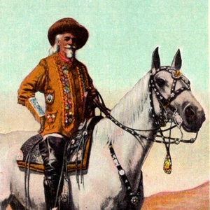 Cartolina d'epoca WB Buffalo Bill Horse Isham Museum Lookout Mountain Colorado - Foto 1 di 3