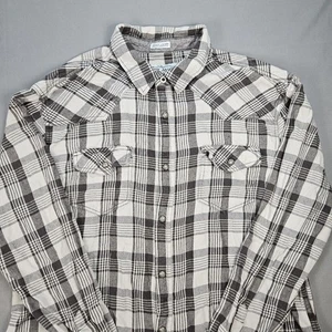 Cody James Western Pearl Snap Shirt L/S Brown/Tan Plaid Men’s Size Large Reg Fit - Picture 1 of 6