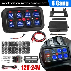 Kit de panel de interruptor LED de 8 velocidades Kit de sistema de relé de control de circuito universal 12-24V - Imagen 1 de 11