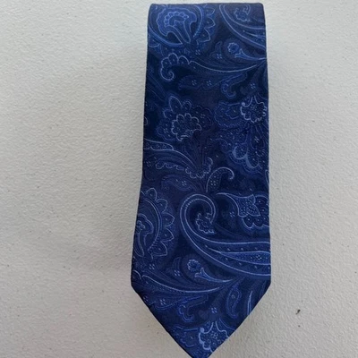 Hugo Boss 领带 100% 真丝紫色佩斯利经典意大利制造 59 x 3 英寸 — 第 1/4 张图片