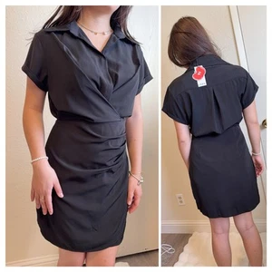 Cider COLLAR WRAP BUCKLE MINI DRESS-Size  M - Picture 1 of 12
