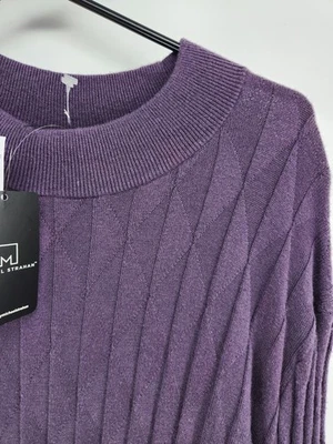 Michael Strahan Classic Fit 3XLT Pullover Crew Neck Sweater Plum Color Mens - Image 1 of 4
