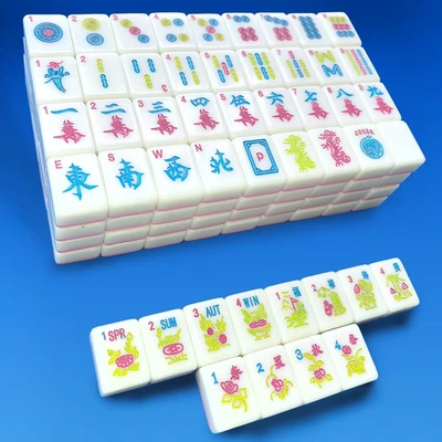 American 1.2-Inch Mahjong Set 166 Tiles American Mahjong Game Pink Mah-Jongg Til - Image 1 of 4