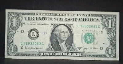 1963 L $1 Joseph Barr One Dollar Bill Federal Reserve Note San Francisco  - Image 1 of 4