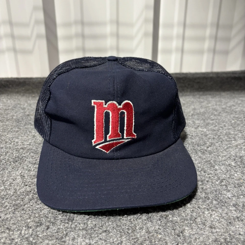 Vintage Minnesota Twins Snapback Hat Adult Mens Blue MLB Mesh Back - Image 1 of 4