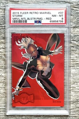PSA 8 POP 7 & 1 HIGHER PMG STORM 2015 MARVEL FLEER RETRO PRECIOUS METAL GEM /100 - Image 1 of 3