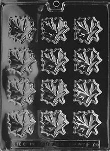 F078 Maple leaf leaves Chocolate Candy Soap Mold with Instructions 
