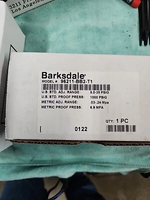 Barksdale 96211-Bb2-T1- Pressure Switch, 5-35Psi Adj Range, 1000Psi FEN013570