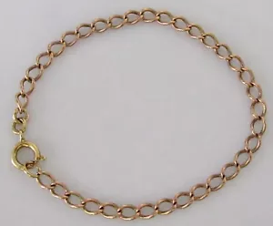 9ct Gold Bracelet - Vintage 9ct Rose Gold Twisted Curb Chain Bracelet (4.6g) - Picture 1 of 12