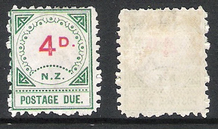 NEW ZEALAND 1899 4d RED/GREEN POSTAGE DUES (HM) - Image 1 of 1