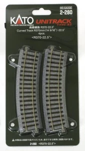 Kato 2-280 curved line R370-22.5° 4 pcs HO Scale - Picture 1 of 1