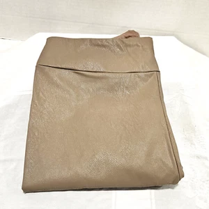 NWT Splendid Collection Faux Leather Pull-On Pants Size XL Beige Raw-Edge Hem - Picture 1 of 5