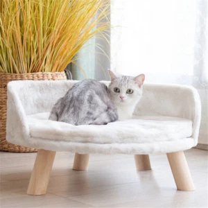 Dog Cat Bed Sofa Couch Kitten Lounge Elevated Sofa Bed 4-Legged Stool Raised Bed - Picture 1 of 24