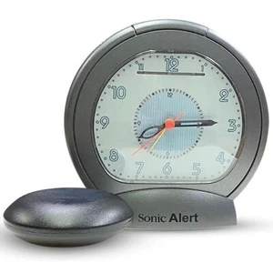 Sonic Alert Sonic Boom SBA475ss Vibrating Analog Alarm Clock | Dark Grey - Picture 1 of 7