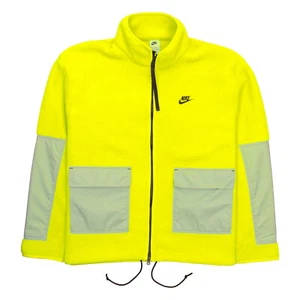 Nike Sportswear Sport Essentials+ Men's Yellow Green Full Zip Fleece Jacket $150 - Picture 1 of 7