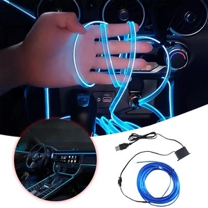 3M Blue LED Car Interior Decorative Atmosphere Wire Strip Light Accessories - Picture 1 of 7