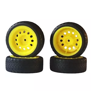 Tires OD 2.50"12mm Hex Plastic Wheel Rims for 1/10 RC On-Road Touring Car(Yellow - Picture 1 of 3